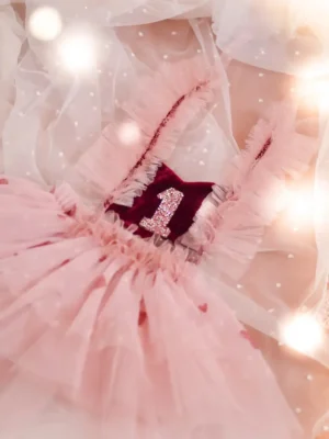 Vestido de tul y terciopelo para cumpleaños niña